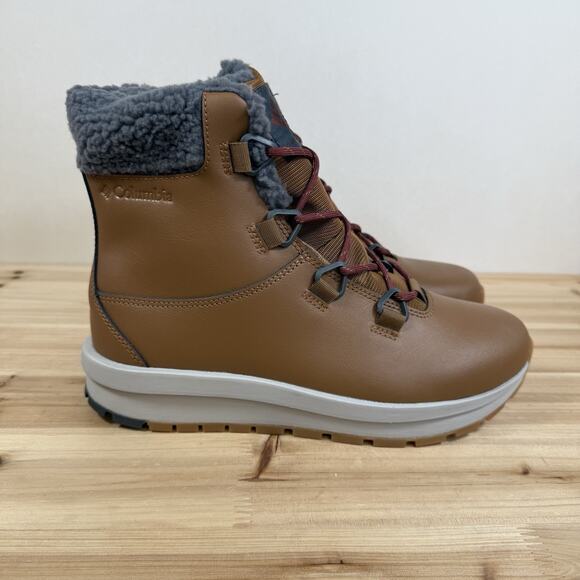 Columbia Moritza winter waterproof Snow Boots Woman's 9.5 Brown Leather - Picture 1 of 8